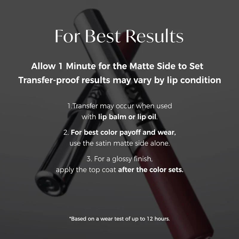 Leanhope Perfect Twin Lip — Dual-Ended Liquid Lipstick with Velvet Matte Color and Glossy Shine