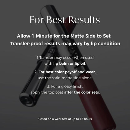 Leanhope Perfect Twin Lip — Dual-Ended Liquid Lipstick with Velvet Matte Color and Glossy Shine