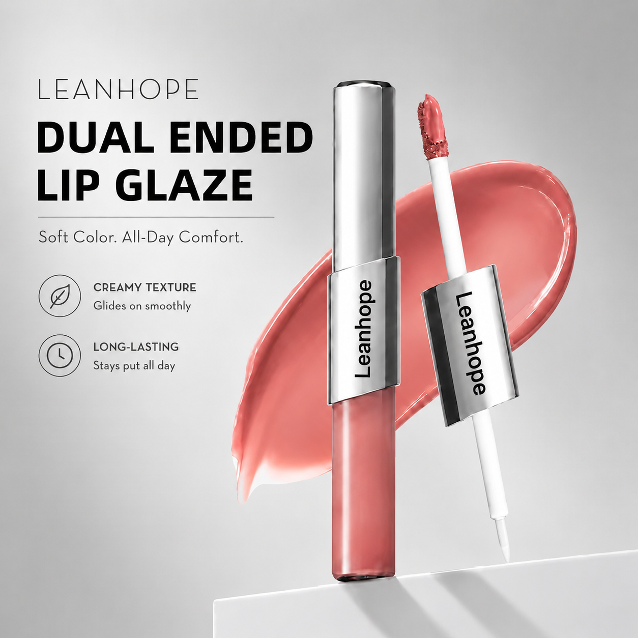 Leanhope Perfect Twin Lip — Dual-Ended Liquid Lipstick with Velvet Matte Color and Glossy Shine