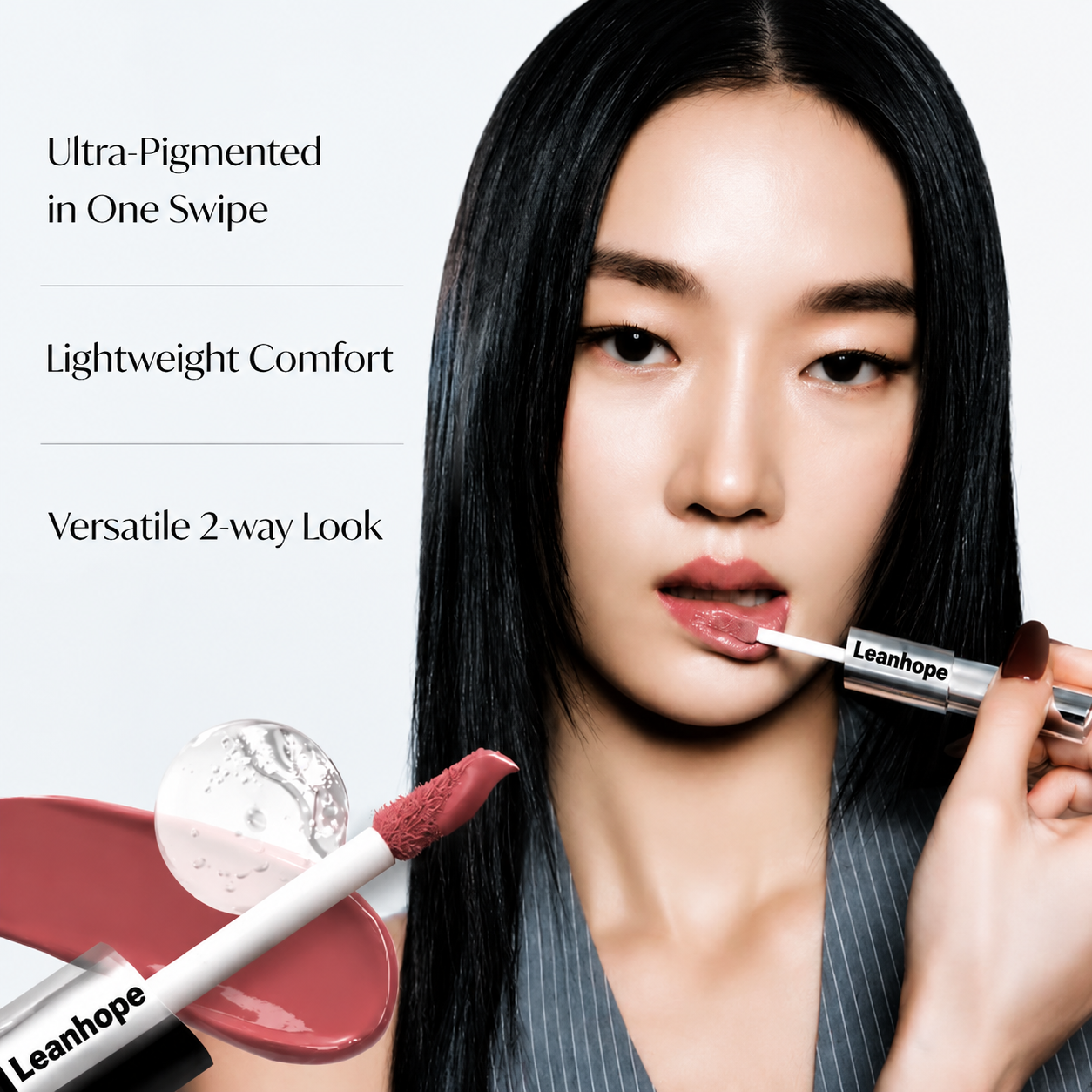 Leanhope Perfect Twin Lip — Dual-Ended Liquid Lipstick with Velvet Matte Color and Glossy Shine